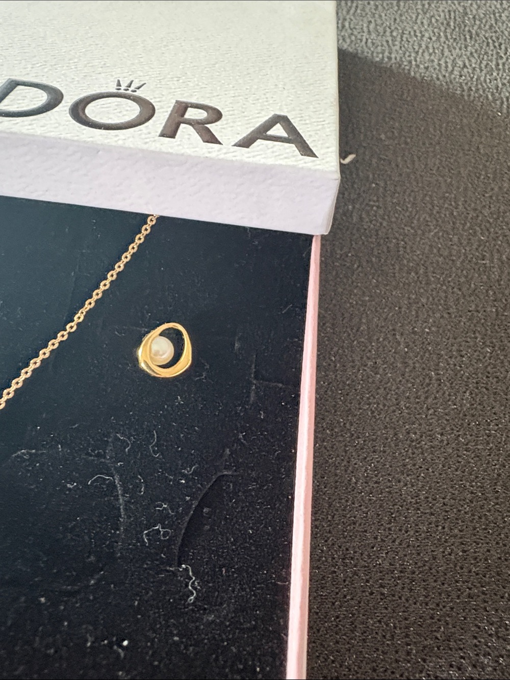Pandora Gold Pearl Pendant Necklace with Matching Stud Earrings - Gold - Picture 2 of 10